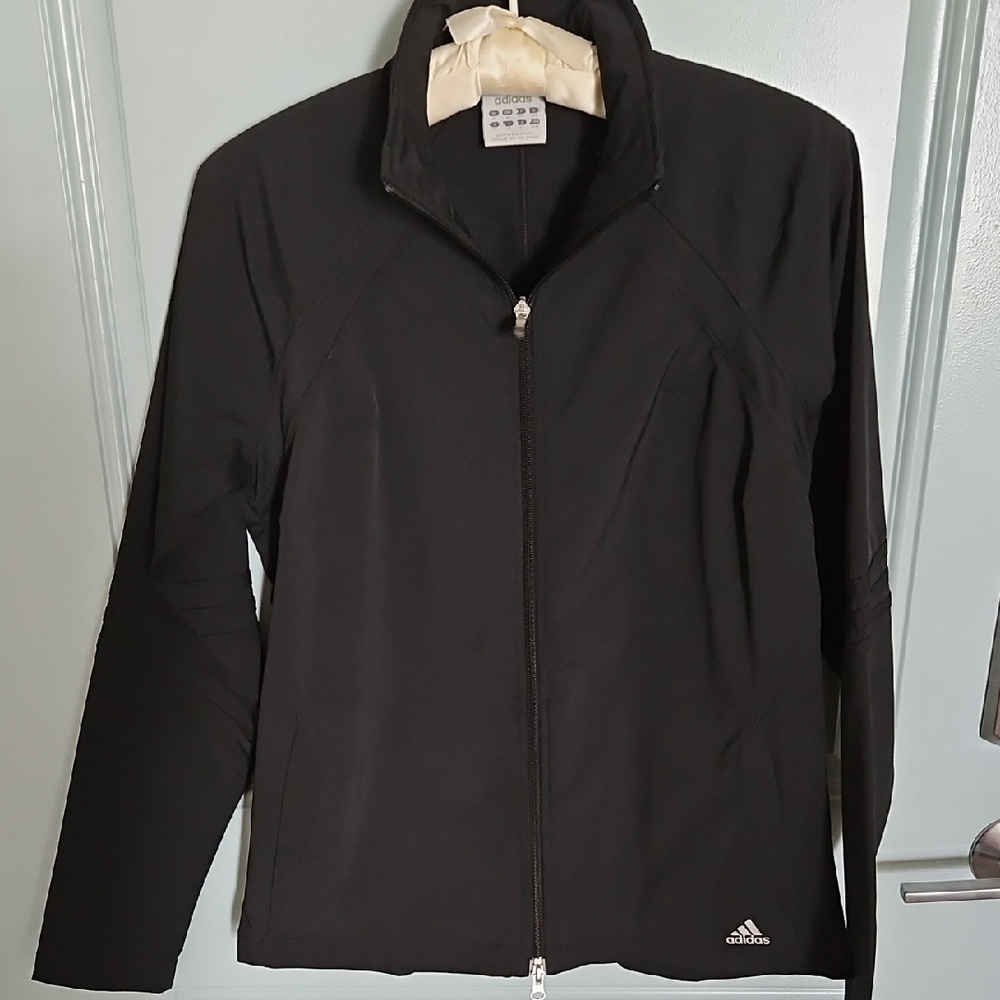 Adidas Black Athletic Jacket with Full-Length 2 Way Zipper